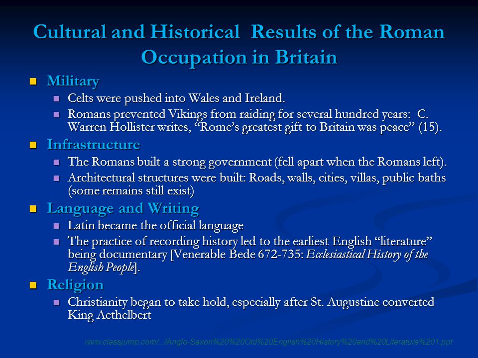 Influence of roman occupation of britain essay writer